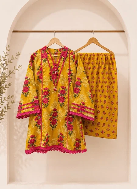 Nsr 909 Heavy Pure Natural Crepe Kurti With Farshi Pant
